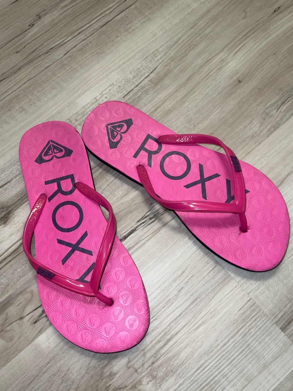 Roxy Hot Pink Logo Flip Flops